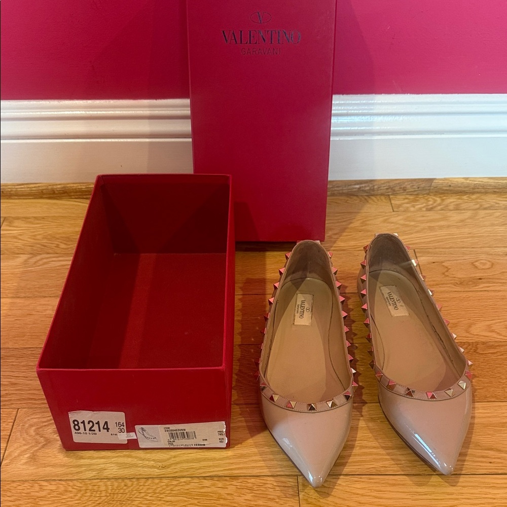 Valentino Women's Nude Studded Flats